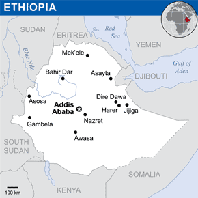 map of Ethiopia