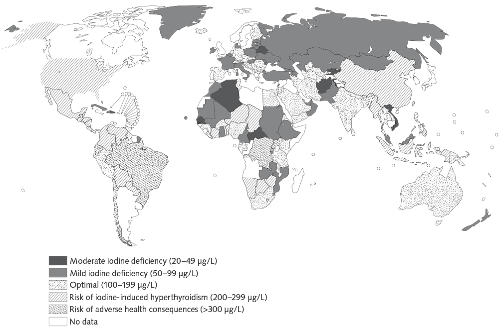 Map of iodine deficiency disorders