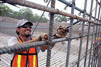 Man working with rebar